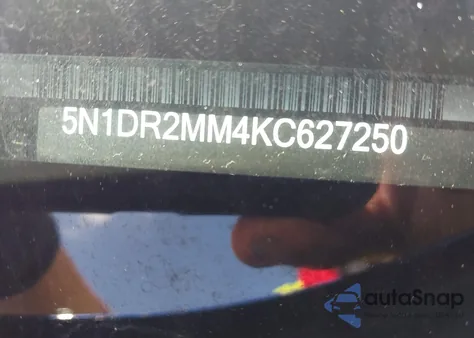 2019 Nissan Pathfinder Sv from USA, damaged, VIN 5N1DR2MM4KC627250